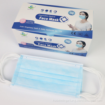 3 Ply Ear Loop Blue White Color medical mask Disposable face mask